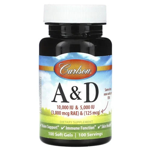 Carlson, Vitamin A &amp; D, 100 Soft Gels