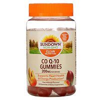 Sundown Naturals, Жевательные таблетки Co Q-10, со вкусом персика и манго, 100 мг, 50 жевательных таблеток