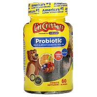 L&#x27;il Critters, Probiotic With Prebiotics, Cherry, Orange &amp; Grape Flavor, 1 Billion CFUs, 60 Gummies