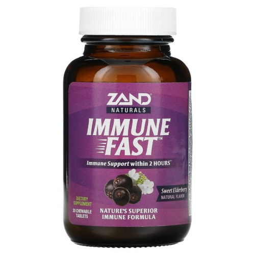 Zand, Immune Fast, сладкая бузина, 30 жевательных таблеток фото 3