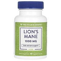 The Vitamin Shoppe, Lion&#x27;s Mane, 1,000 mg, 60 Vegetable Capsules (500 mg Per Capsule)