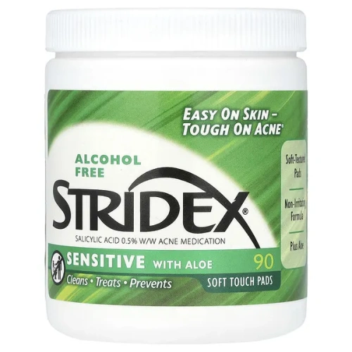 Stridex, Sensitive with Aloe, Alcohol Free, 90 Soft Touch Pads