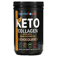 Superior Source, Keto Collagen Powder with MCTs, Chocolate, 14 oz (397 g)