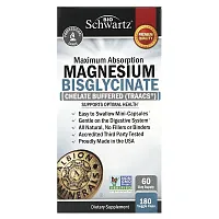 BioSchwartz, Maximum Absorption Magnesium Bisglycinate, 180 Veggie Caps