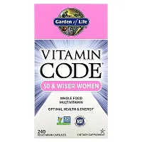 Garden of Life, Vitamin Code, Whole Food Multivitamin for Women, 50 &amp; Wiser, 240 Vegetarian Capsules