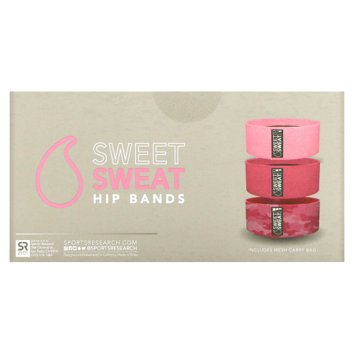 Sports Research, Sweet Sweat Hip Bands, 3 Piece Kit фото 4