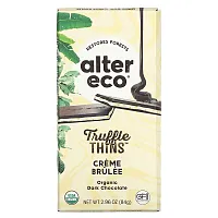 Alter Eco, Truffle Thins, Organic Dark Chocolate Bar, Crème Brûlée, 2.96 oz (84 g)