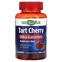 Nature&#x27;s Way, Tart Cherry, Ultra Gummies, Cherry, 1,200 mg, 75 Gummies (400 mg per Gummy)