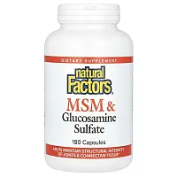 Natural Factors, MSM &amp; Glucosamine Sulfate, 180 Capsules