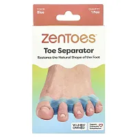 ZenToes, Toe Separator, One Size Fits Most, Blue, 1 Pair