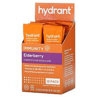 Hydrant, Immunity Drink Mix, Elderberry, 12 Pack, 0.33 oz (9.4 g) Each