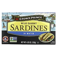 Crown Prince Natural, Wild Caught Sardines, In Water, 4.25 oz (120 g)