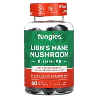 Fungies, Lion&#x27;s Mane Mushroom Gummies, Blueberry and Strawberry, 60 Pectin Gummies