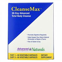 Advanced Naturals, CleanseMax, улучшенное средство для всего тела за 30 дней, 2 флакона, 60 растительных капсул в каждом