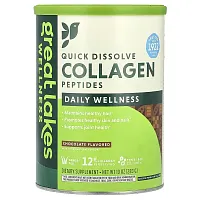 Great Lakes Wellness, Quick Dissolve Collagen Peptides, Daily Wellness, Chocolate, 10 oz (283 g)