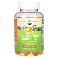 Nature&#x27;s Craft, Kids, Omega + DHA Gummies, Lemon &amp; Orange, 60 Gummies