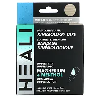 Heali Medical Corp, Breathable Elastic Kinesiology Tape, Beige with Zebra Design, 20 Precut Strips