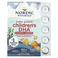 Nordic Naturals, Children&#x27;s DHA Gummy Chews, Ages 3+, Tropical Punch, 600 mg, 30 Gummies