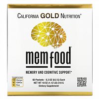 California Gold Nutrition, MEM Food, для поддержки памяти и когнитивных функций, 60 пакетиков по 8,5 г (0,3 унции)