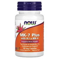 NOW Foods, MK-7 Plus with K1 &amp; MK-4, 90 Veg Capsules