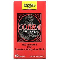 Natural Balance, Cobra Sexual Energy с йохимбе и травкой из рогатого козла, 60 растительных капсул