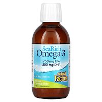 Natural Factors, SeaRich Omega-3, вкусный кокос и лайм, 200 мл (6,76 жидк. Унции)