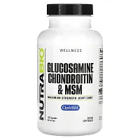 NutraBio, Glucosamine Chondroitin &amp; MSM, 120 Capsules