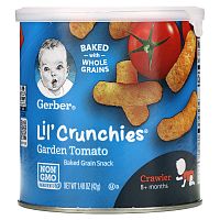 Gerber, Snacks for Baby, Lil 'Crunchies, снек из запеченного зерна, от 8 месяцев, томат, 42 г (1,48 унции)