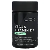 Sports Research, Vegan Vitamin D3, 125 mcg (5,000 IU), 60 Veggie Softgels