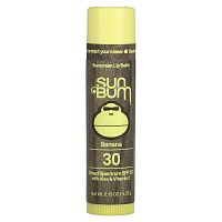 Sun Bum, Солнцезащитный бальзам для губ, SPF 30, банан, 4,25 г (0,15 унции)