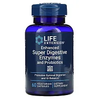 Life Extension, Enhanced Super Digestive Enzymes and Probiotics, 60 Vegetarian Capsules