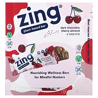 Zing Bars, Plant-Based Bar, Dark Chocolate Cherry Almond In Almond Butter, 12 Bars, 1.76 oz (50 g) Each