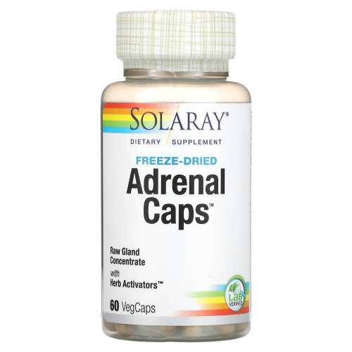 Solaray, Adrenal Caps, 60 вегетарианских капсул