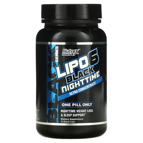 Nutrex Research, LIPO-6 Black Nighttime, ультраконцентрат, 30 черных капсул фото 3