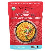 Maya Kaimal, Organic Everyday Dal, красная чечевица, мускатная тыква и кокос, 284 г (10 унций)