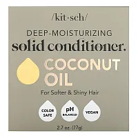 Kitsch, Deep-Moisturizing Solid Conditioner Bar, Coconut Oil, White Tea &amp; Coconut, 1 Bar, 2.7 oz (77 g)