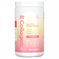 310 Nutrition, Collagen, пептиды коллагена типа I и III, розовый лимонад, 372 г (13,1 унции)