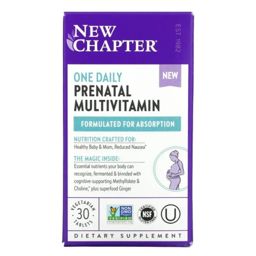 New Chapter, One Daily Prenatal Multivitamin, 30 Vegetarian Tablets