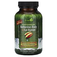 Irwin Naturals, Berberine-Body + Fat Burner , 56 Liquid Soft-Gels