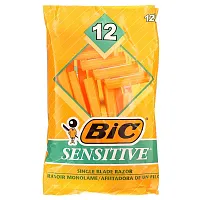 BIC, Sensitive, Single Blade Disposable Razors, 12 Razors