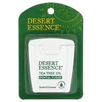 Desert Essence, Зубная нить с маслом чайного дерева, вощеная, 45,7 м (50 ярдов)