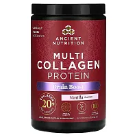 Ancient Nutrition, Multi Collagen Protein, Brain Boost, Vanilla, 1 lb (454.5 g)