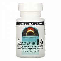 Source Naturals, ферментированный витамин B6, 333 мг, 30 таблеток