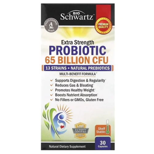 BioSchwartz, Extra Strength, Probiotic, 65 Billion CFU, 30 Capsules