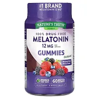 Nature&#x27;s Truth, Melatonin, Natural Mixed Berry, 12 mg, 60 Vegan Gummies