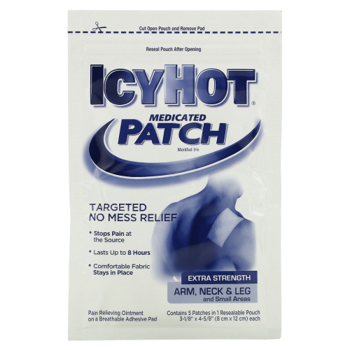 Icy Hot, Лечебные патчи, повышенная сила, 5 патчей фото 3