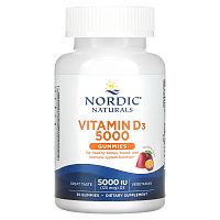 Nordic Naturals, Жевательные таблетки с витамином D3, маракуйя, 5000 МЕ (125 мкг), 30 жевательных таблеток