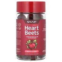 Snap Supplements, Heart Beets Gummies, Sugar Free, Mixed Berry, 60 Gummies