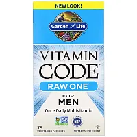 Garden of Life, Vitamin Code, RAW One, Once Daily Multivitamin For Men, 75 Vegetarian Capsules