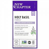 New Chapter, Holy Basil Force, 120 Vegetarian Capsules